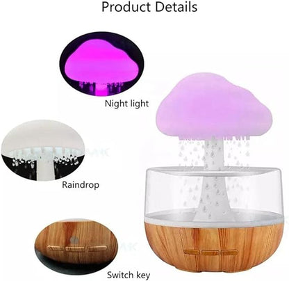 DANIM Cloud Rain Humidifier Colorful light cute baby sleeping help white noise machine rain-water droplet sounds air humidifier mushroom rain diffuser